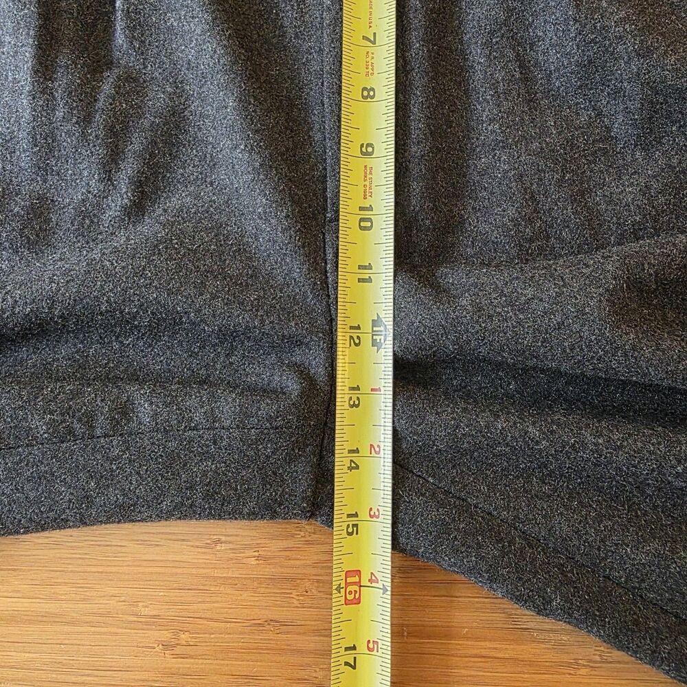 Vtg Nautica 36x34 Charcoal Wool Flannel Pleated Cuffed Baggy High Waist Pants - Picture 5 of 16